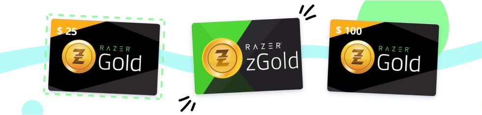 Razer Gold gift cards' values in bulk