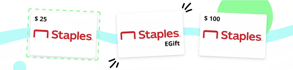 Staples gift Cards' denominations in bulk