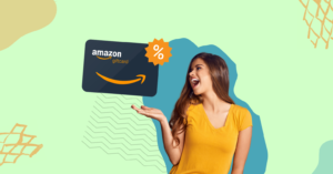Discounted Amazon Gift Cards in Bulk - Girl holding Gift Card